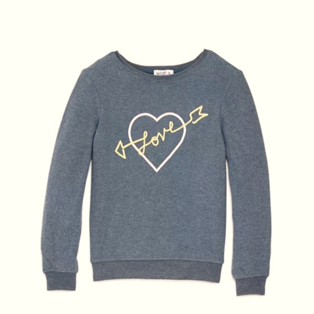 WILDFOX Girls' Love Arrow Shot Sweatshirt Duze 7/8